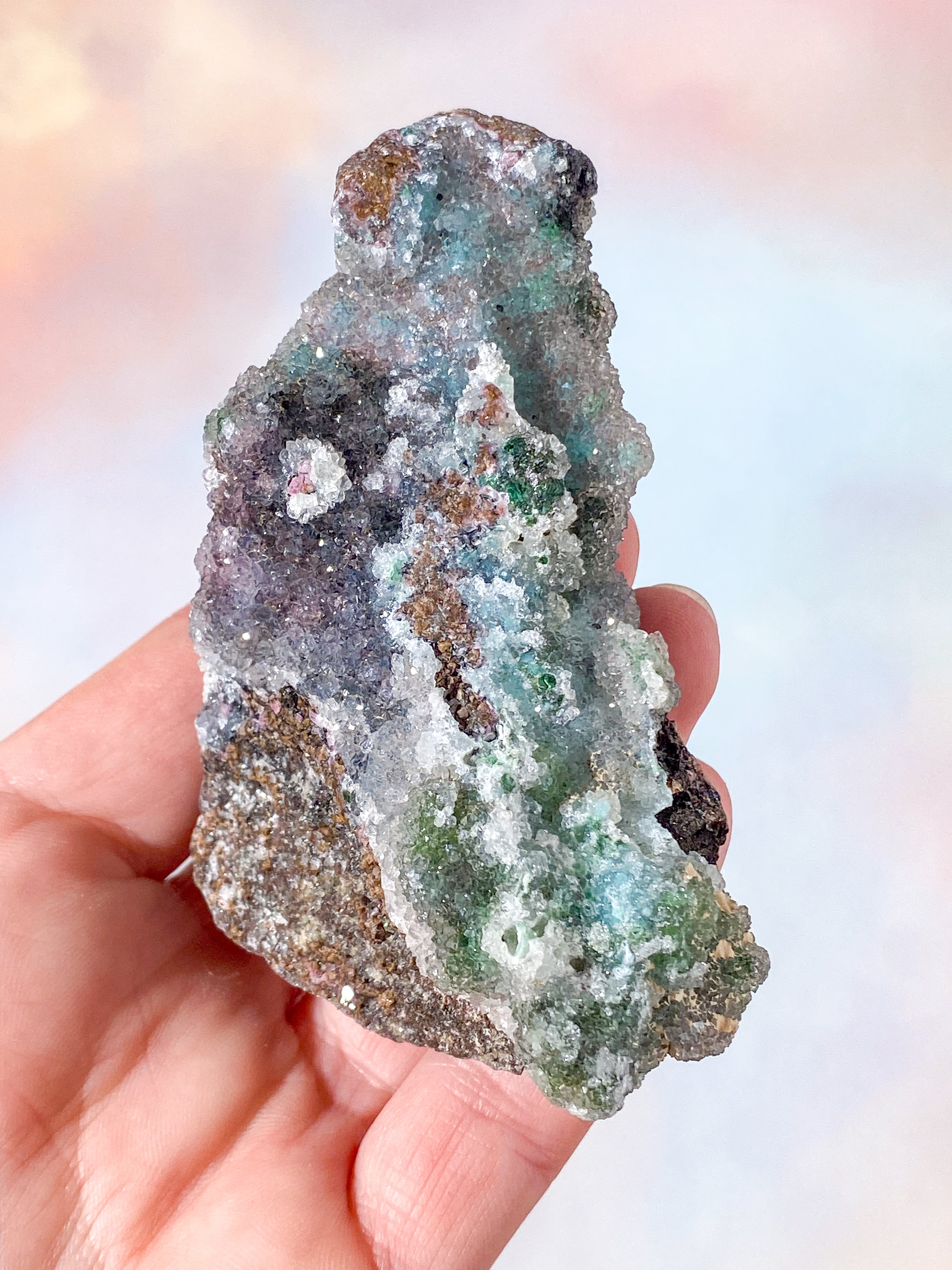 Druzy krysokolla, malakit, koboltkluster (nr 3)