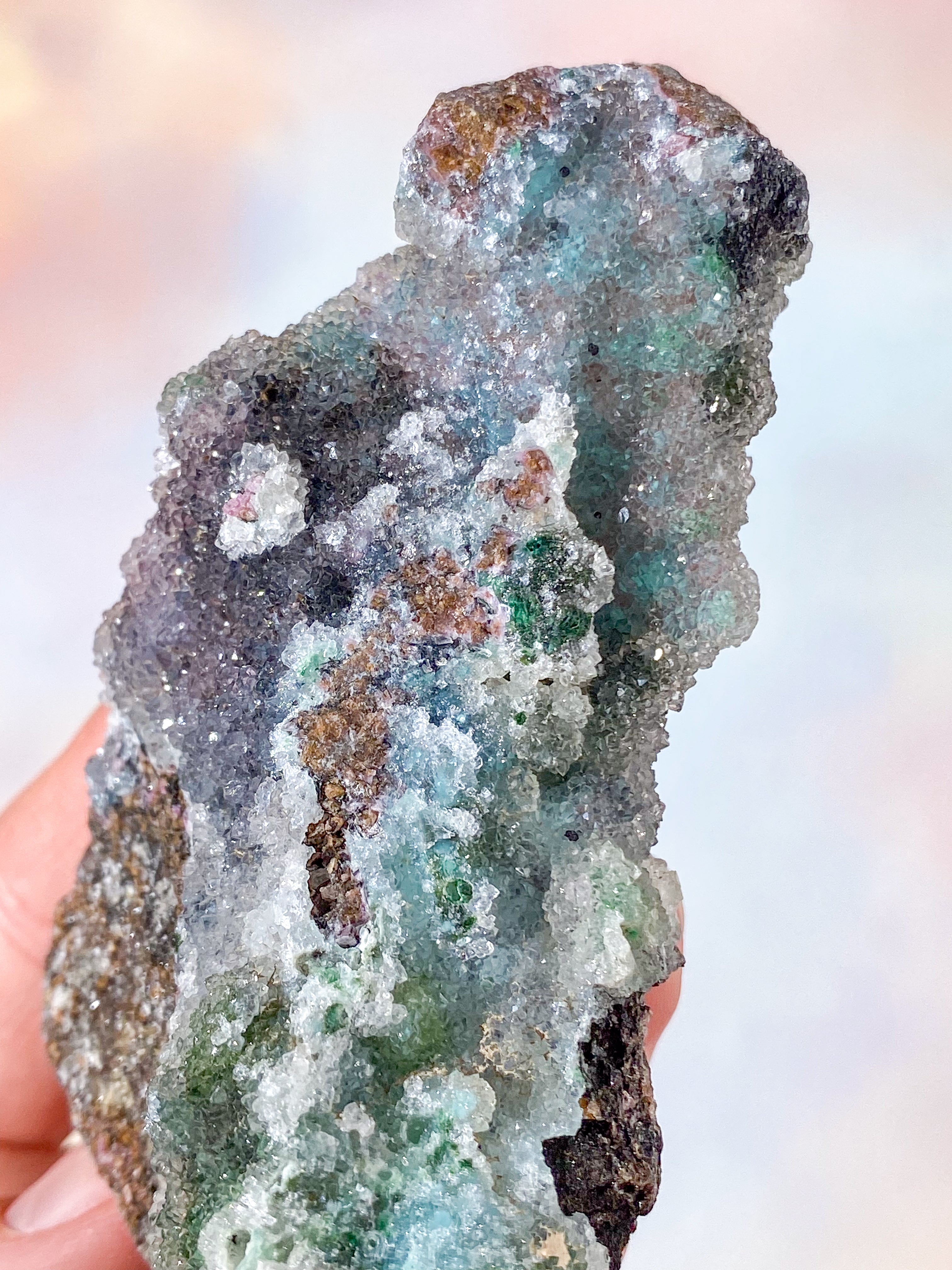 Druzy krysokolla, malakit, koboltkluster (nr 3)