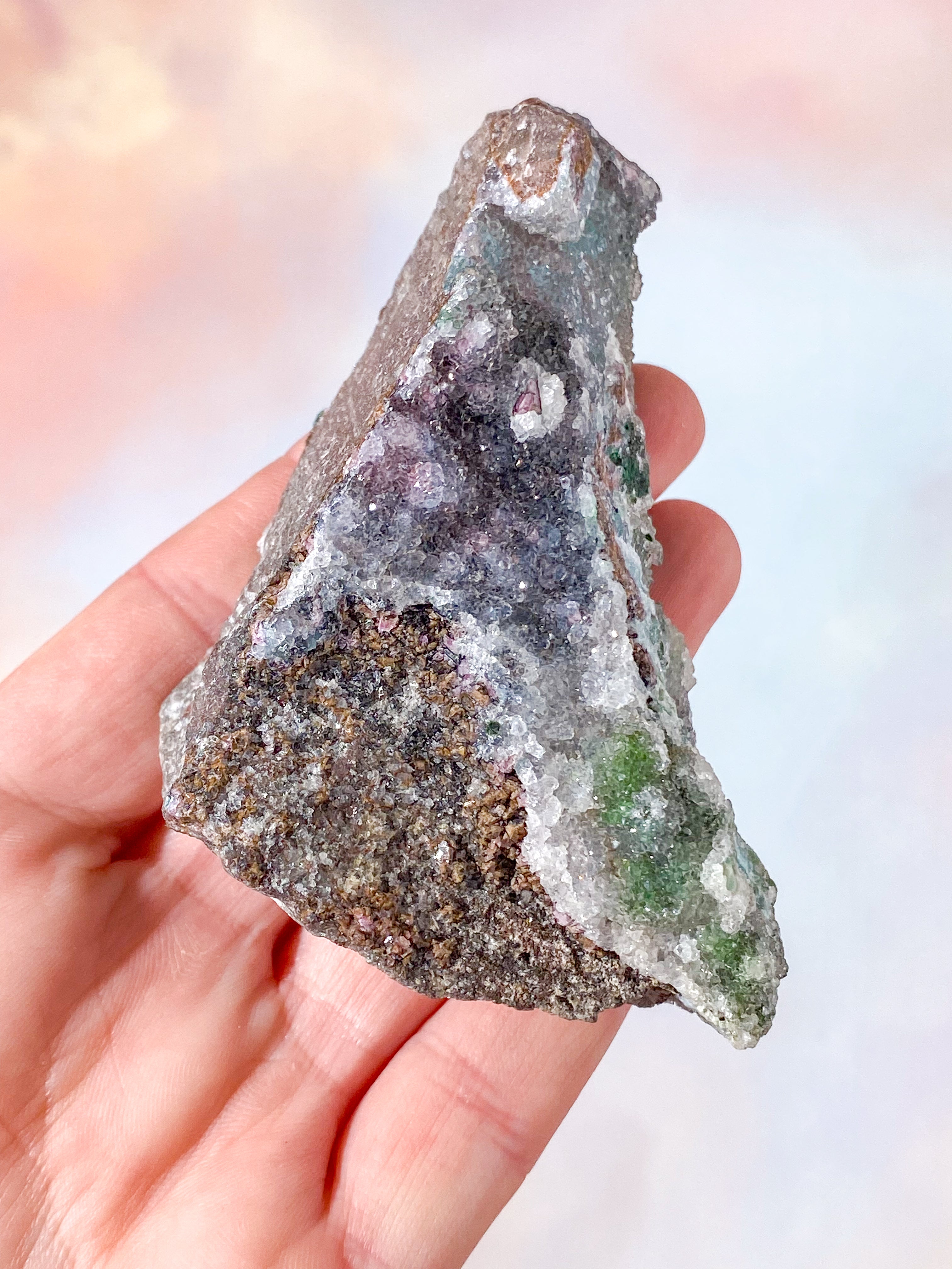 Druzy krysokolla, malakit, koboltkluster (nr 3)