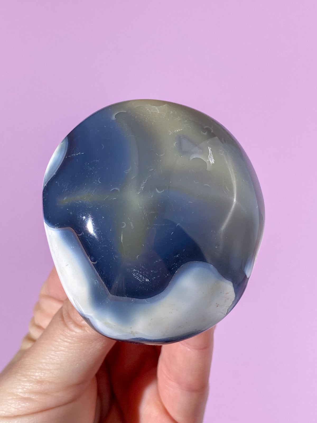 Orca Agat Palmstone (Nr. 6)