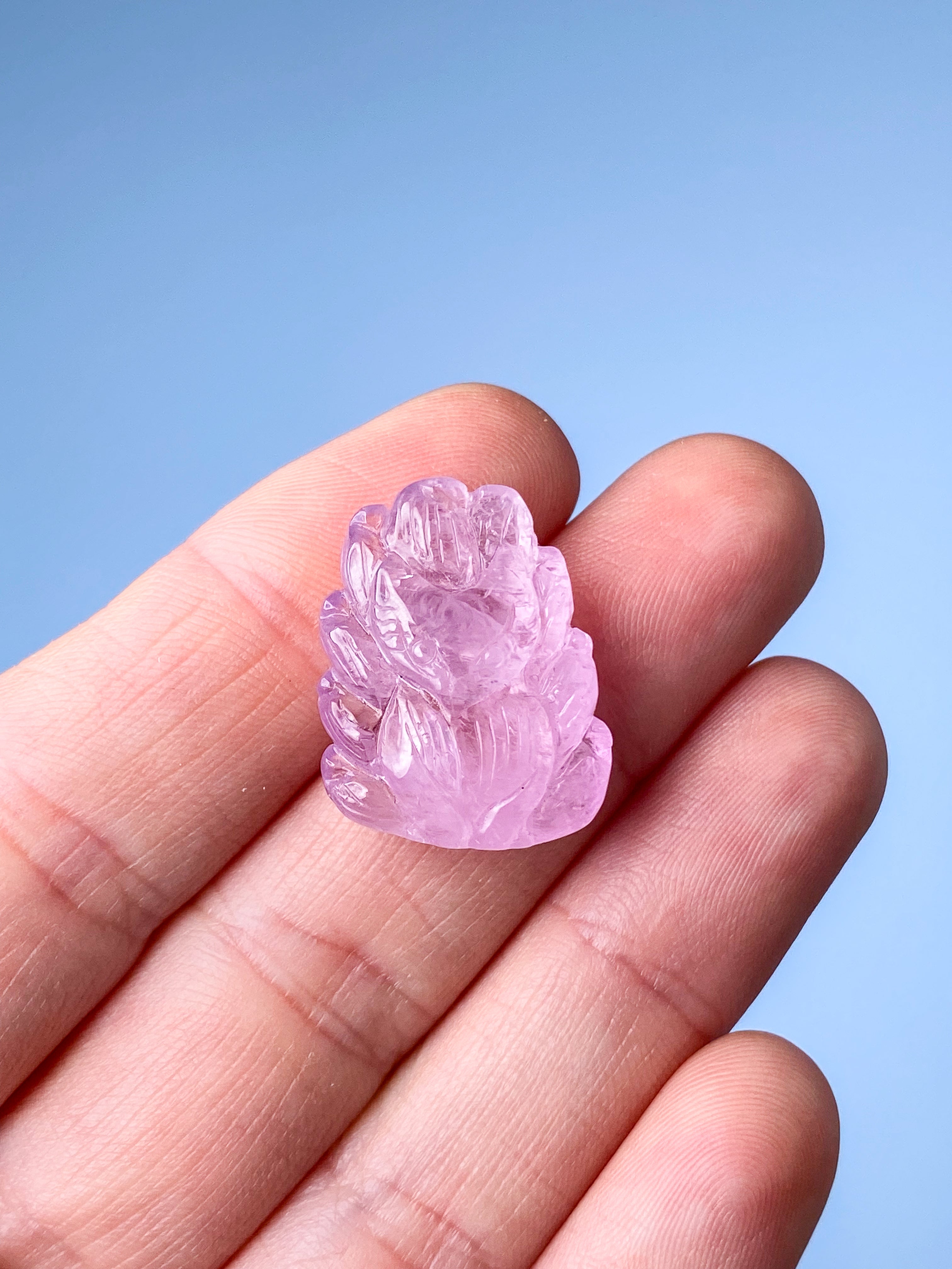 Håndskåret Kunzit Ræv (Nr. 3) Eksklusiv Kvalitet