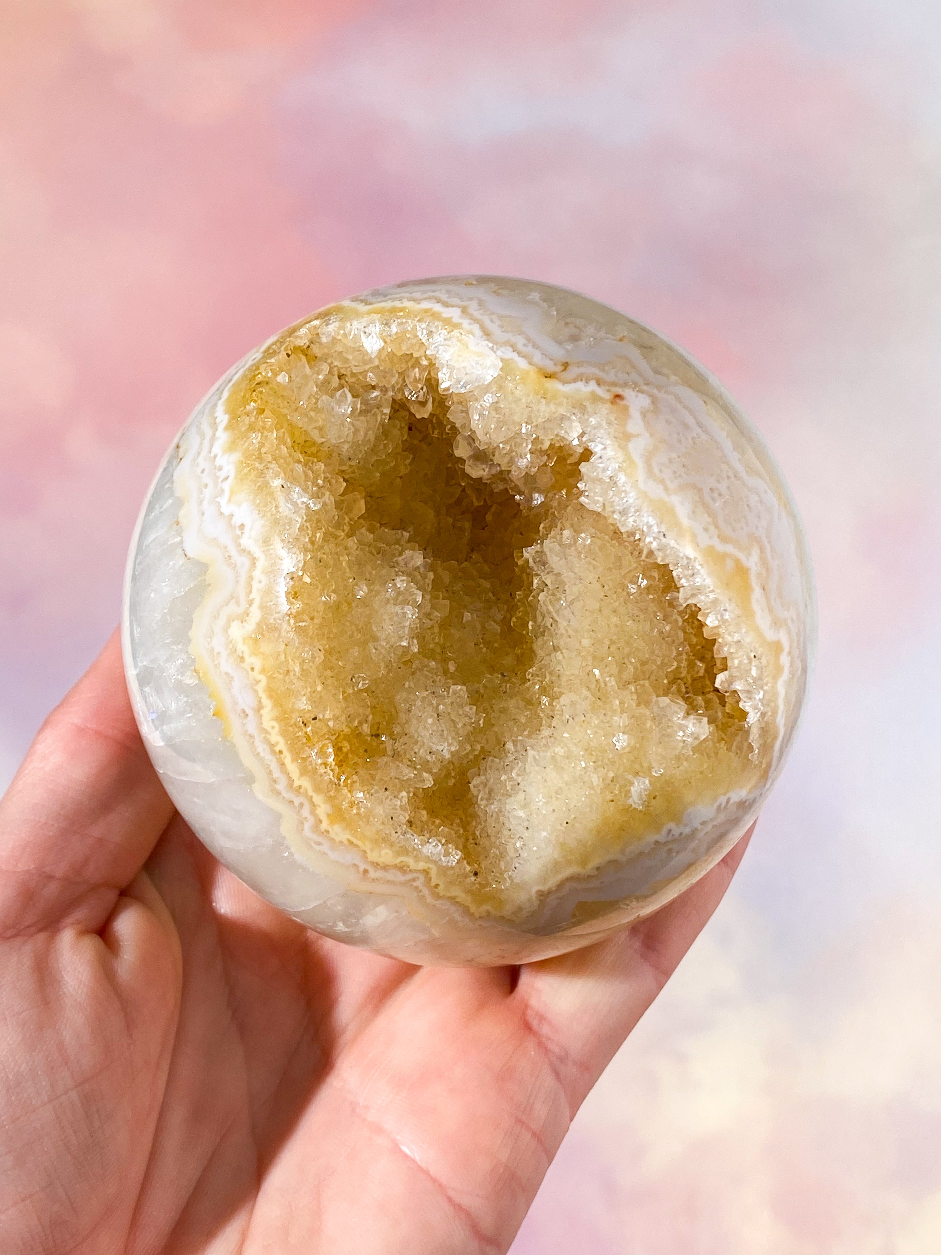 Druzy Agat Kugle (Nr. 1)