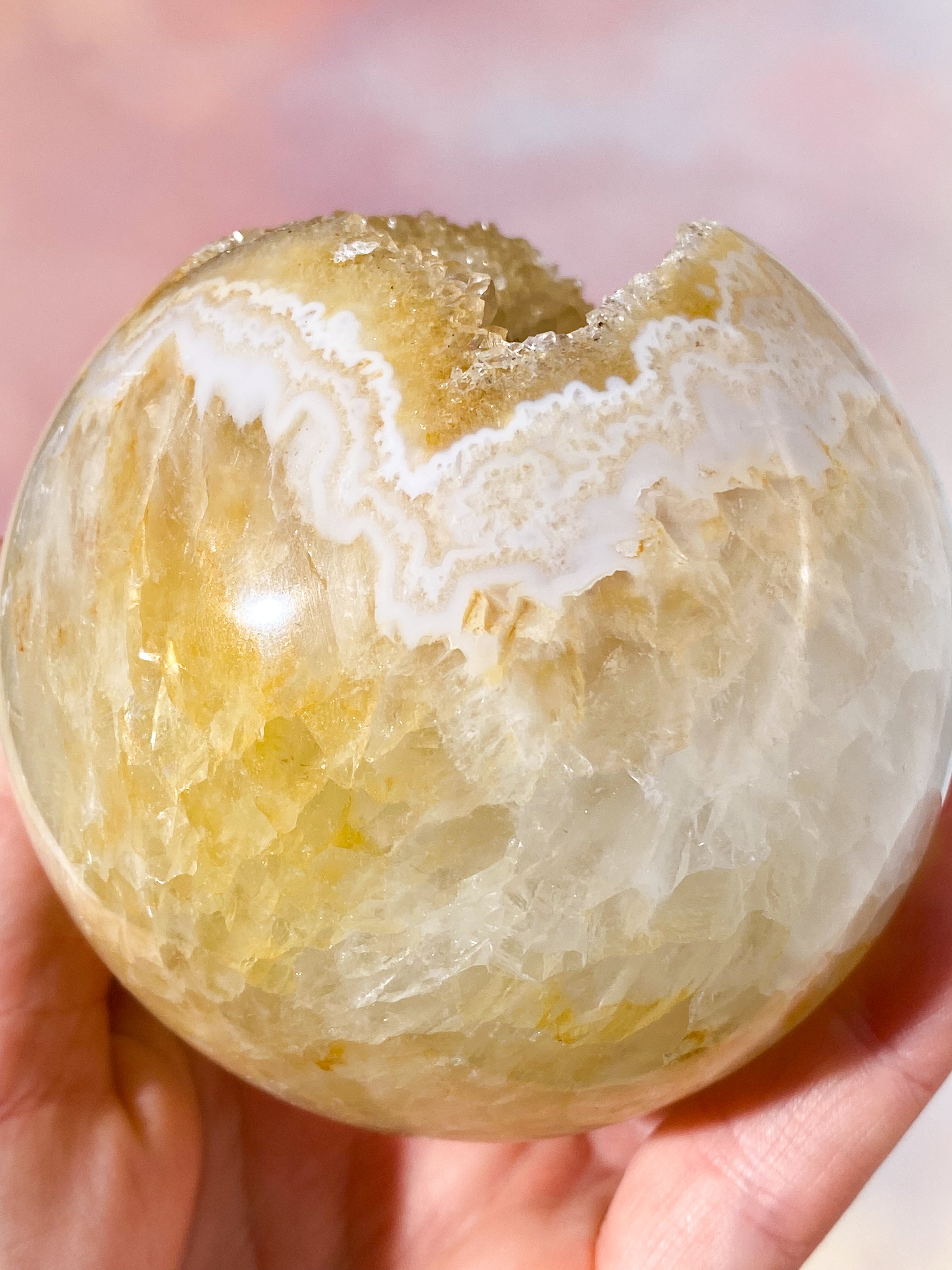 Druzy Agat Kugle (Nr. 1)