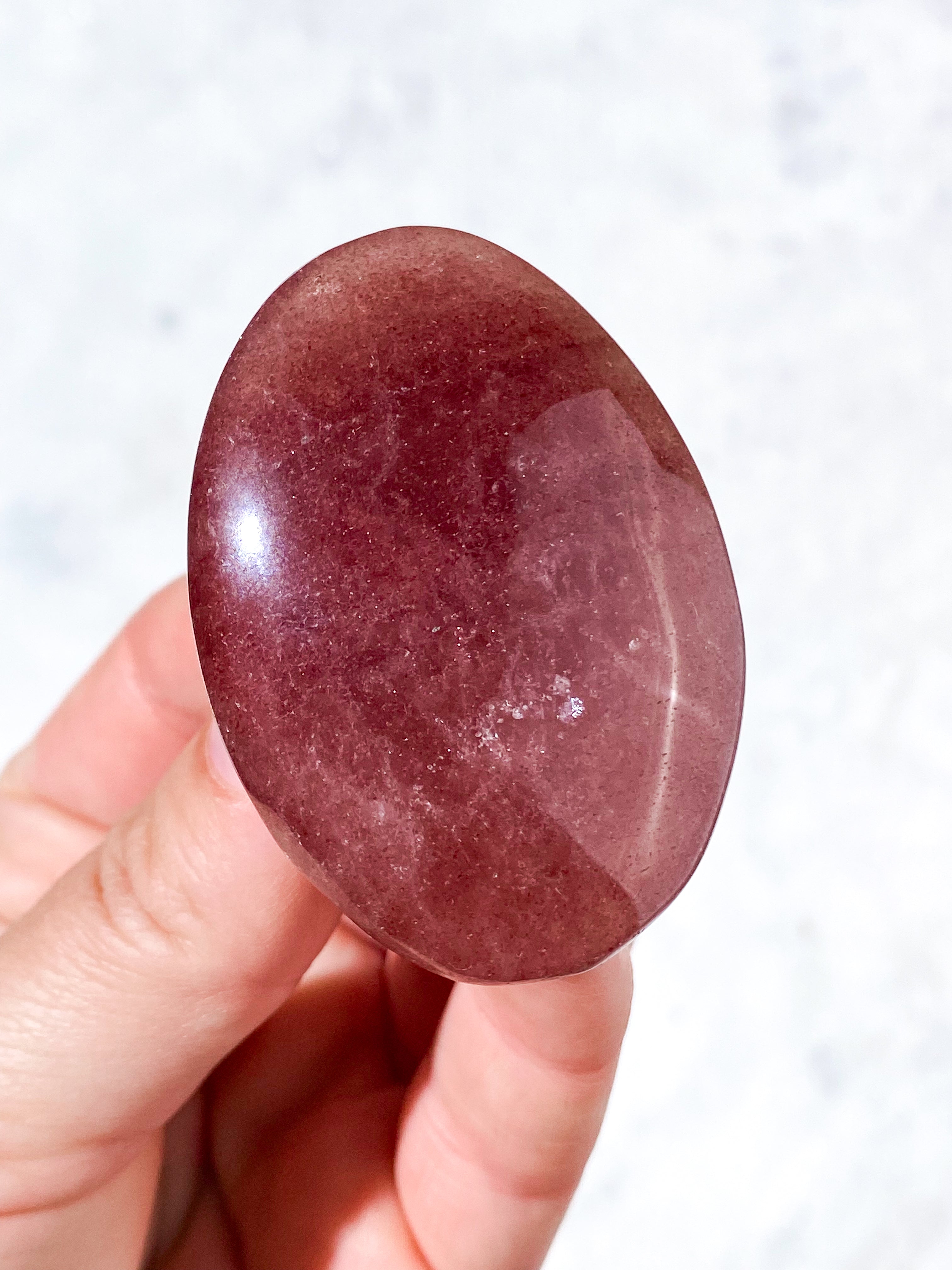 Jordbær Kvarts Palmstone (Nr. 8)