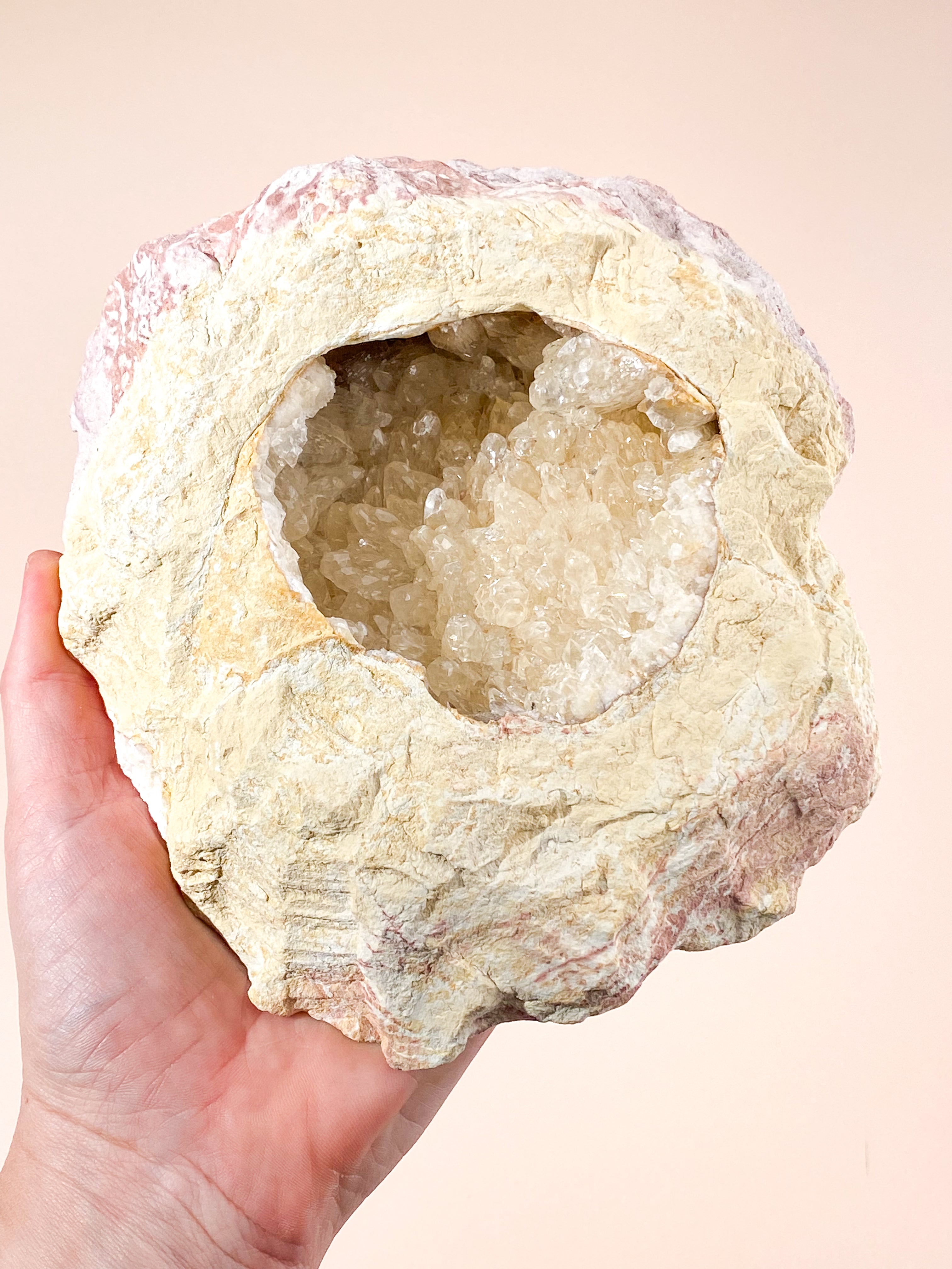 Kæmpe Calcit Geode - 1,3 Kg (Nr. 1)