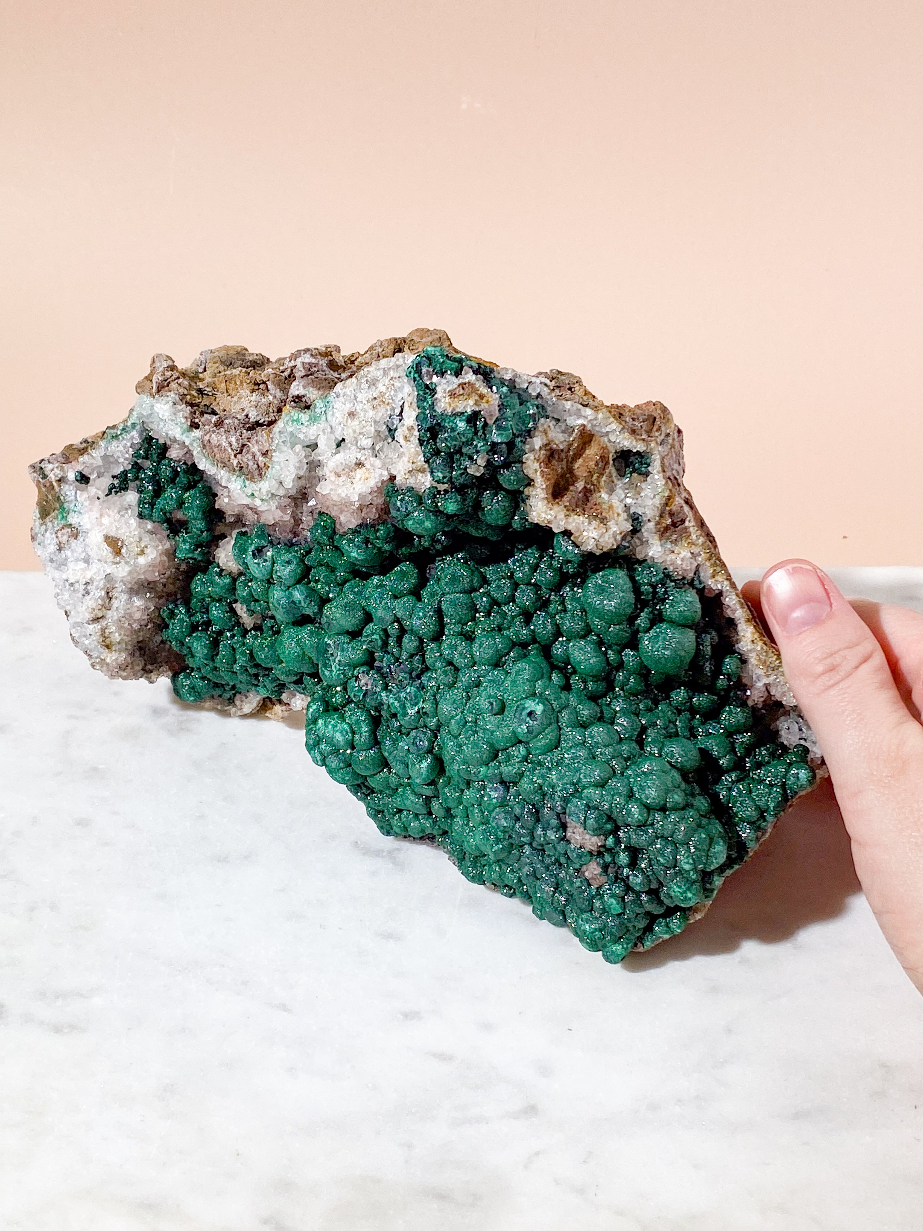 Stor klot malakitkluster (nr. 37)