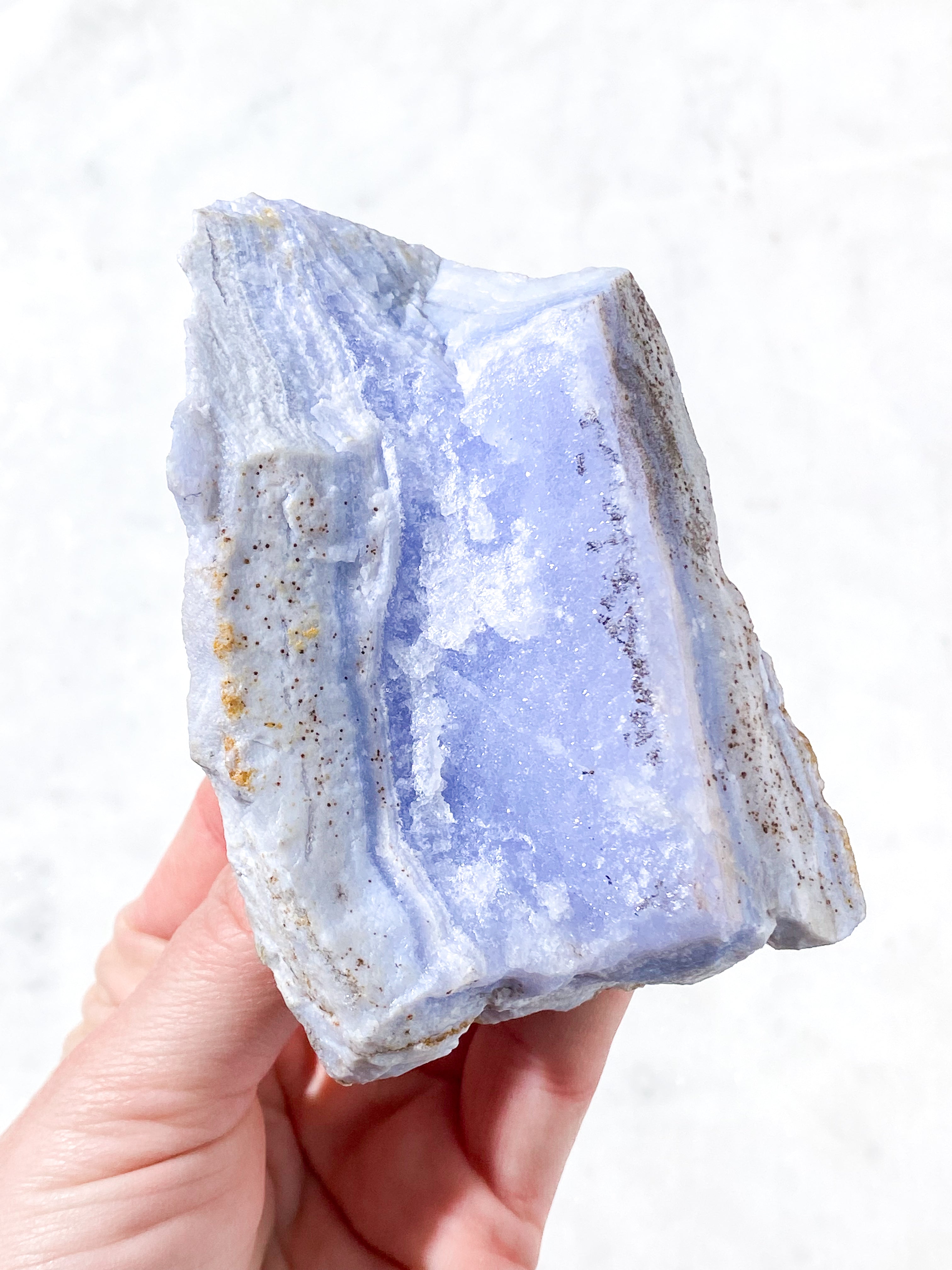 Druzy Rå Blonde Agat Fra Namibia (Nr. 5) Sjælden