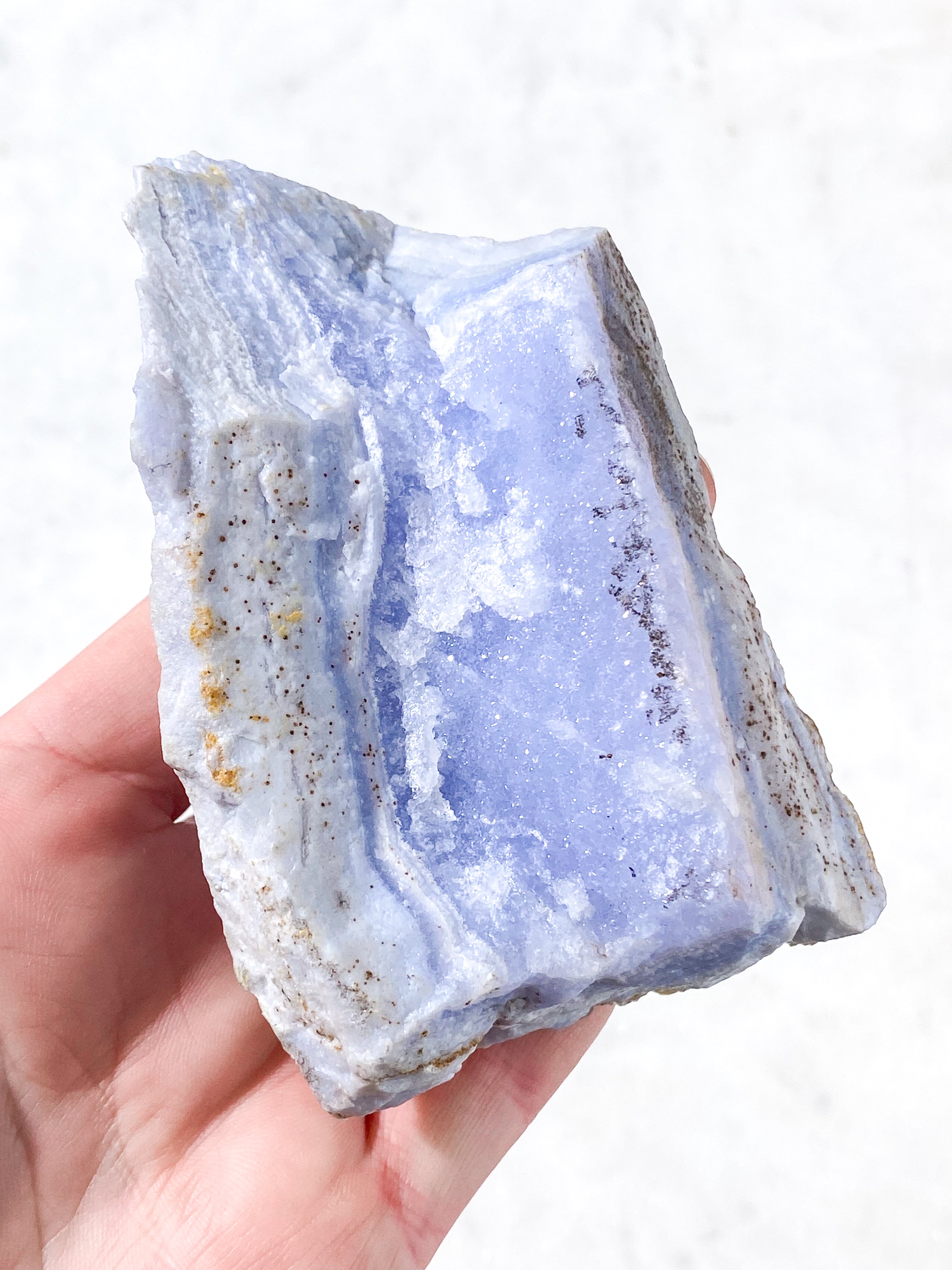 Druzy Rå Blonde Agat Fra Namibia (Nr. 5) Sjælden