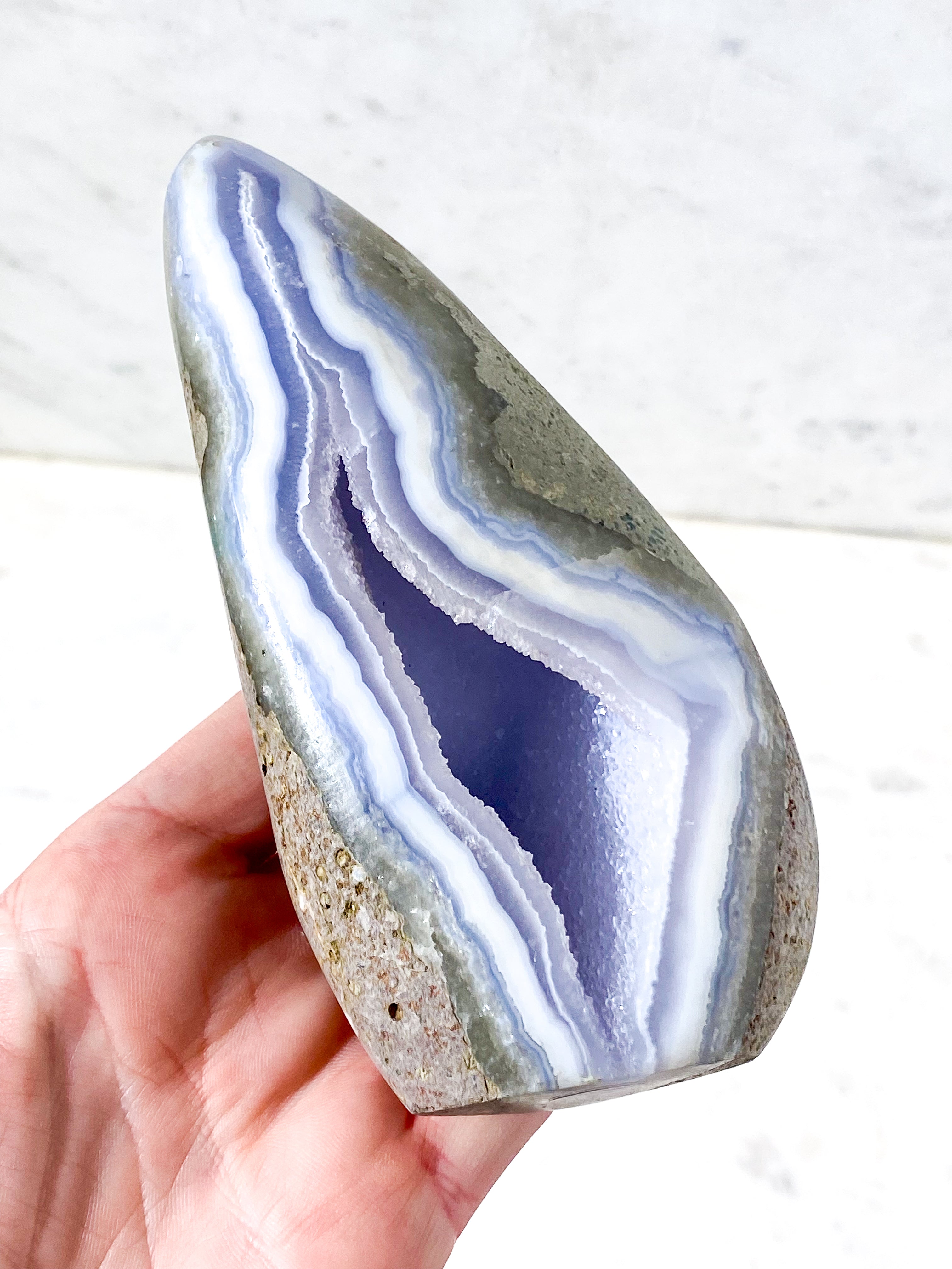 Druzy Blonde Agat Stående (Nr. 1)
