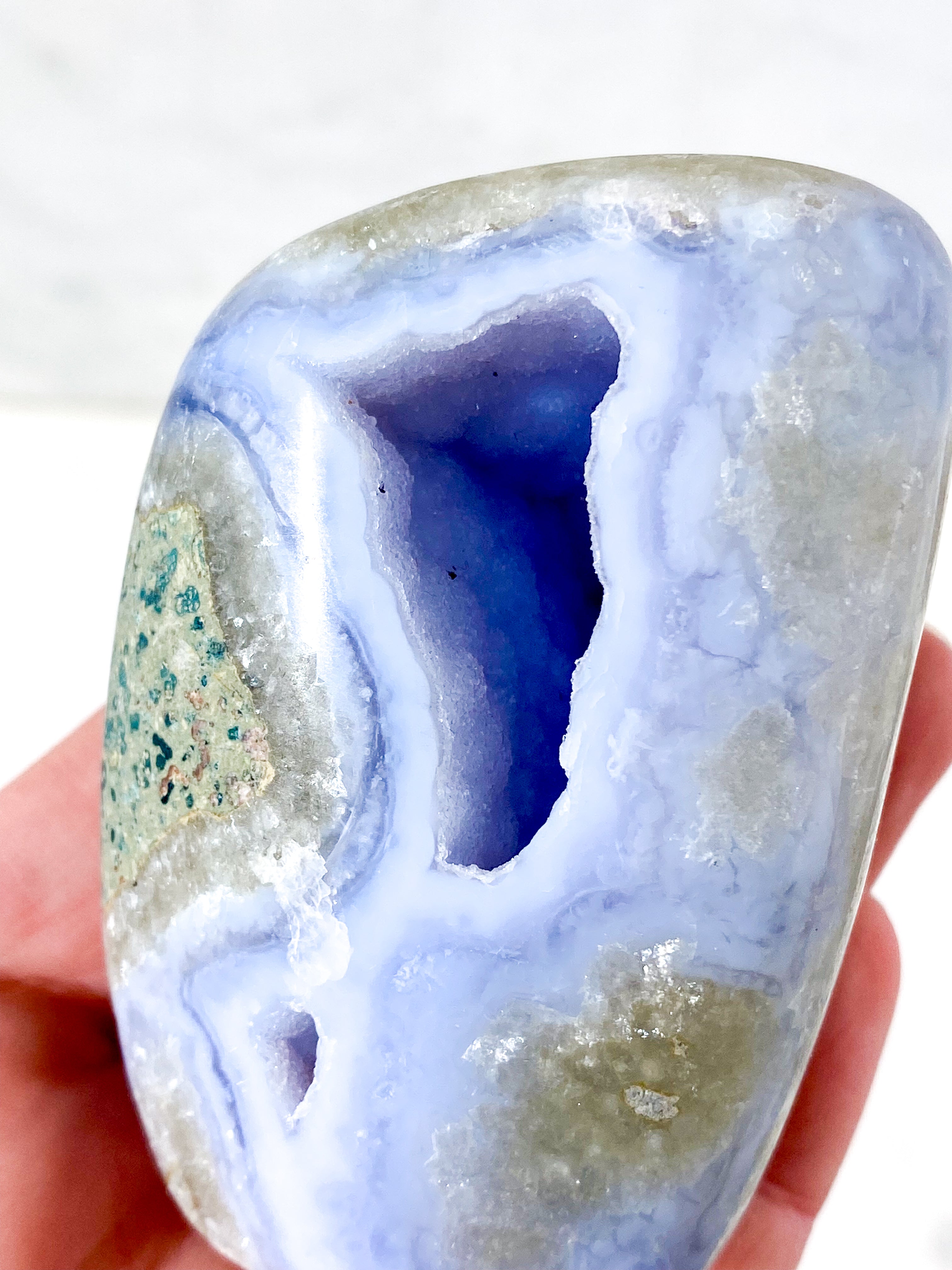 Druzy Blonde Agat Stående (Nr. 3)