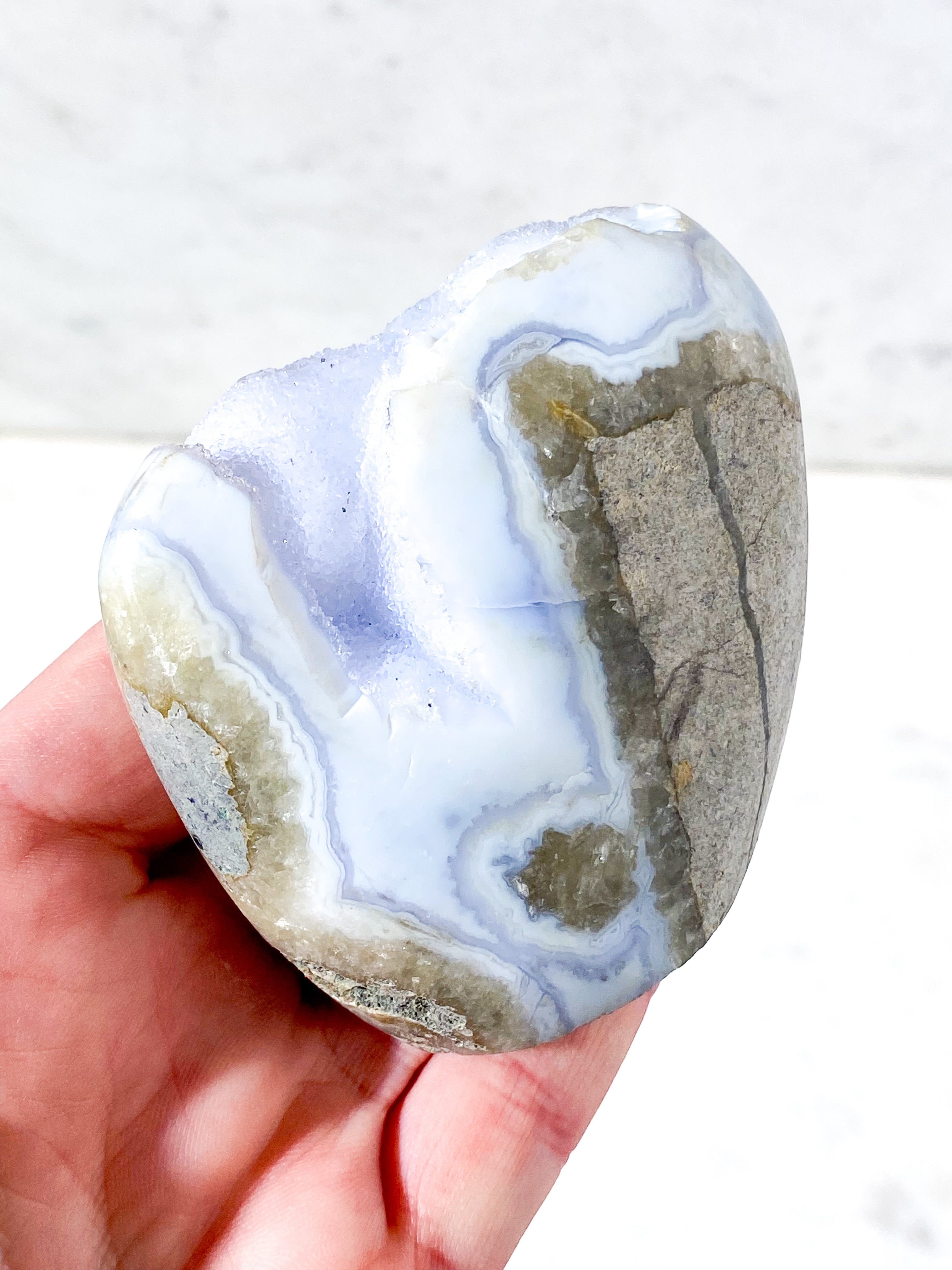 Druzy Blonde Agat Stående (Nr. 4)