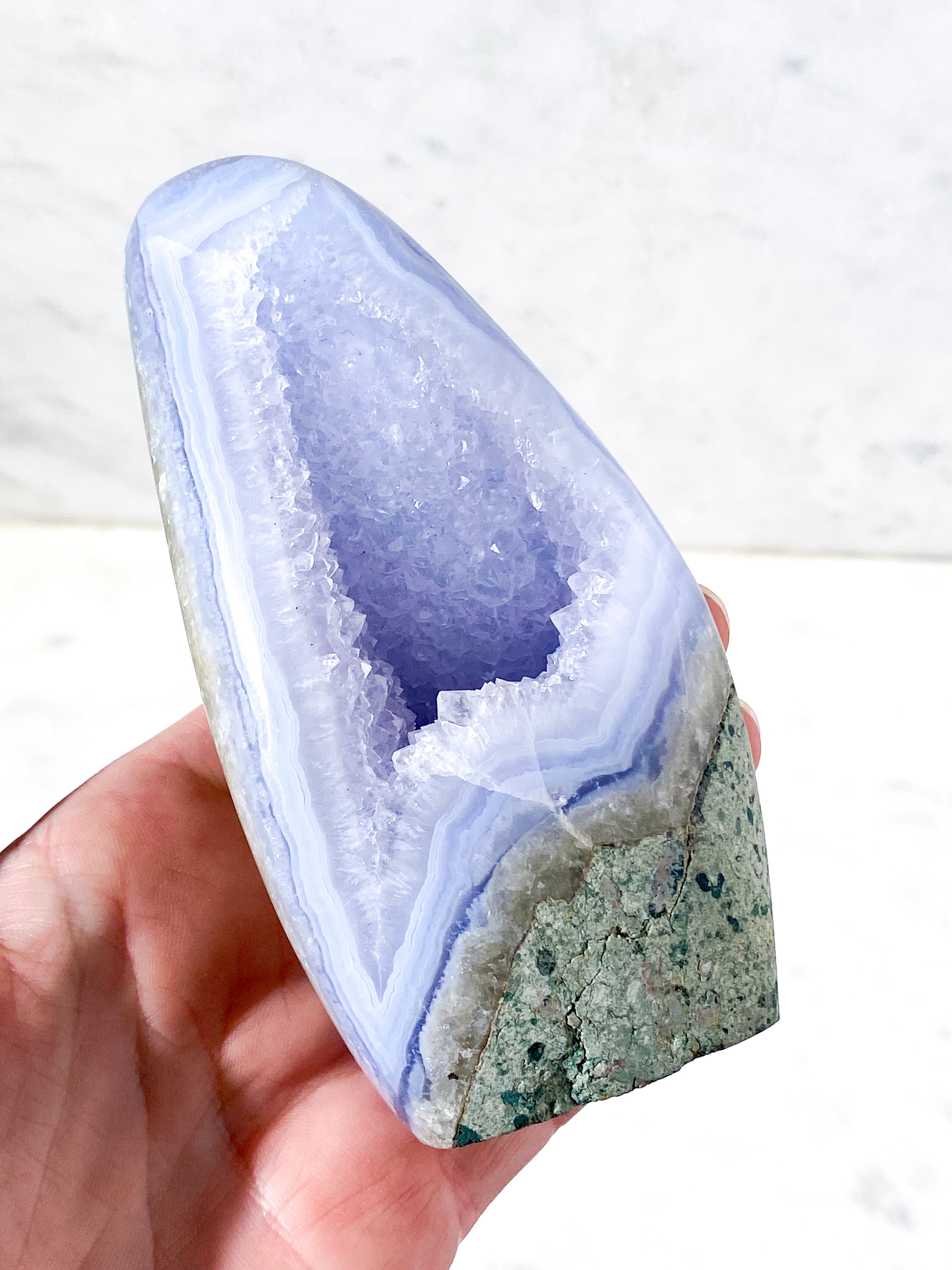 Druzy Blonde Agat Stående (Nr. 5)