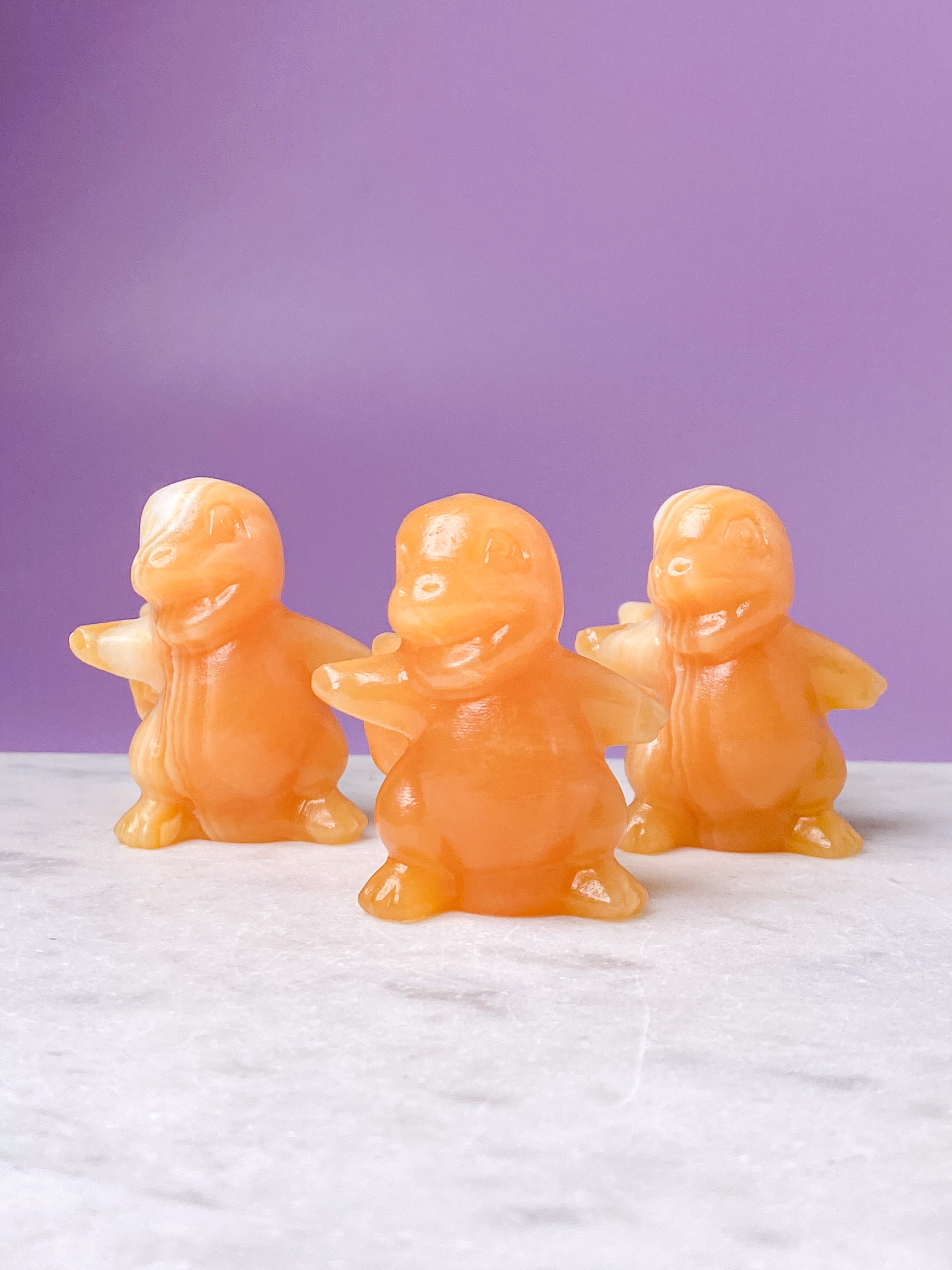 Orange Calcite Pumpkin w. Ribbon