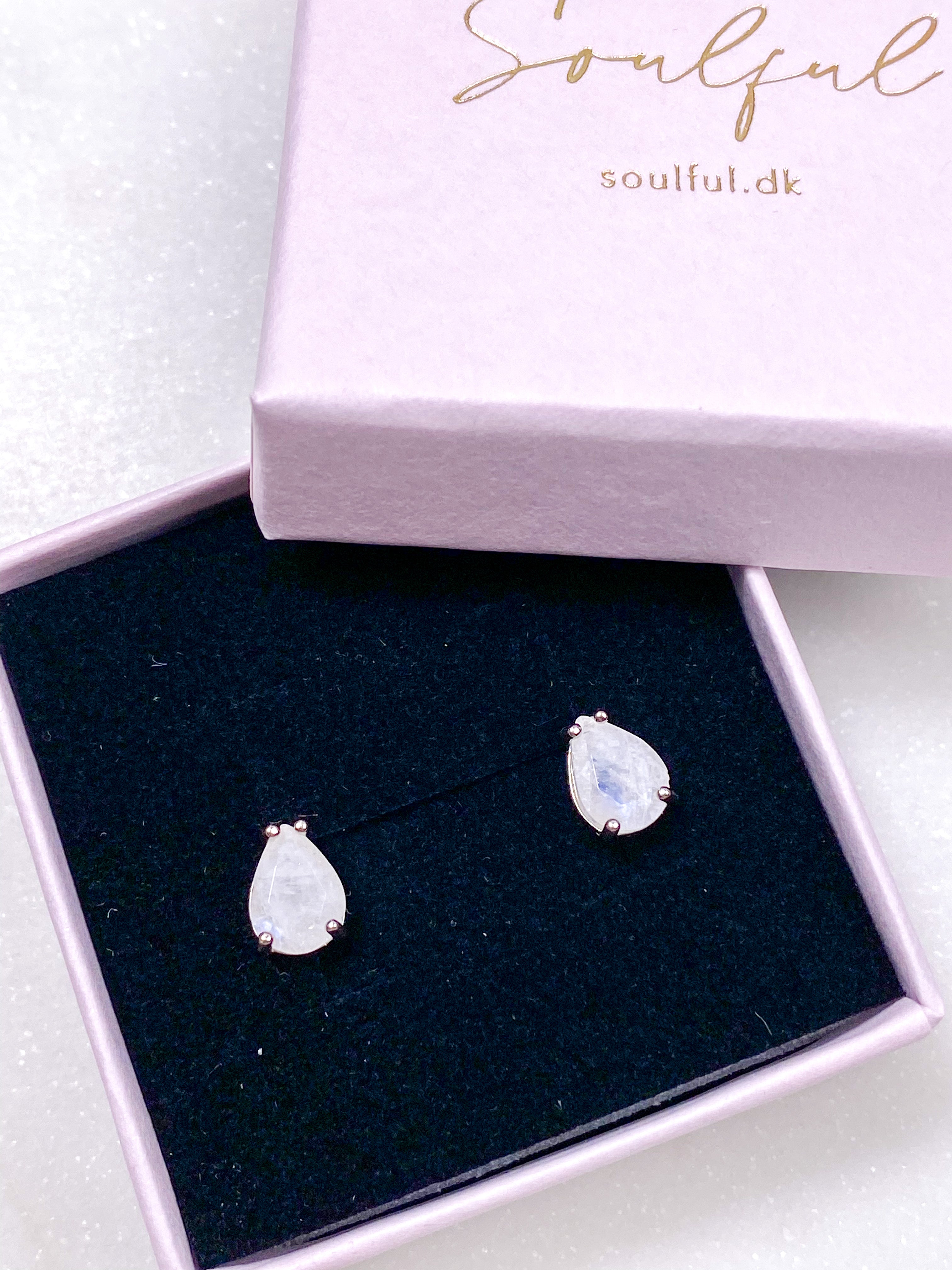 Rainbow Moonstone Drops Earrings