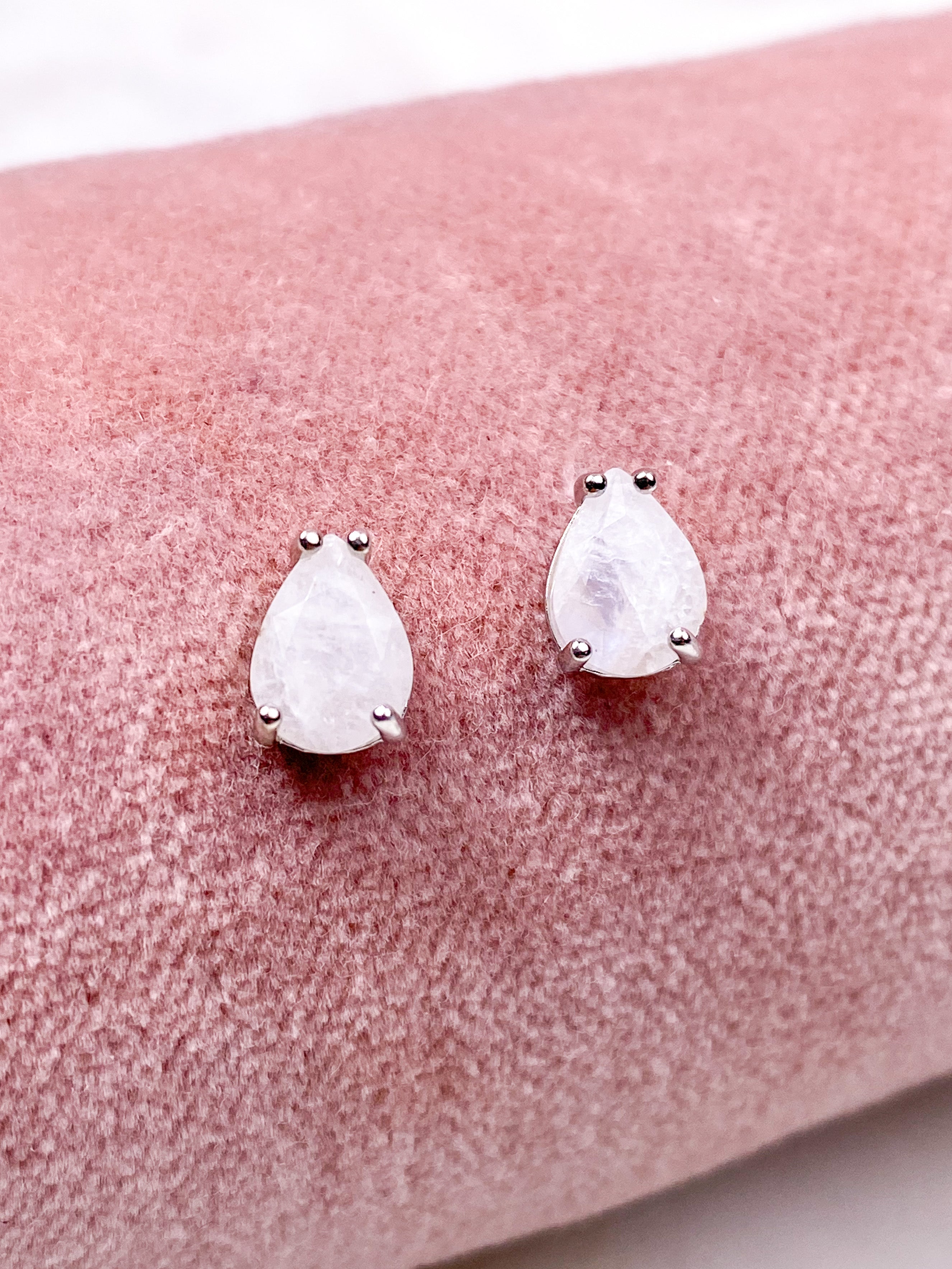 Rainbow Moonstone Drops Earrings