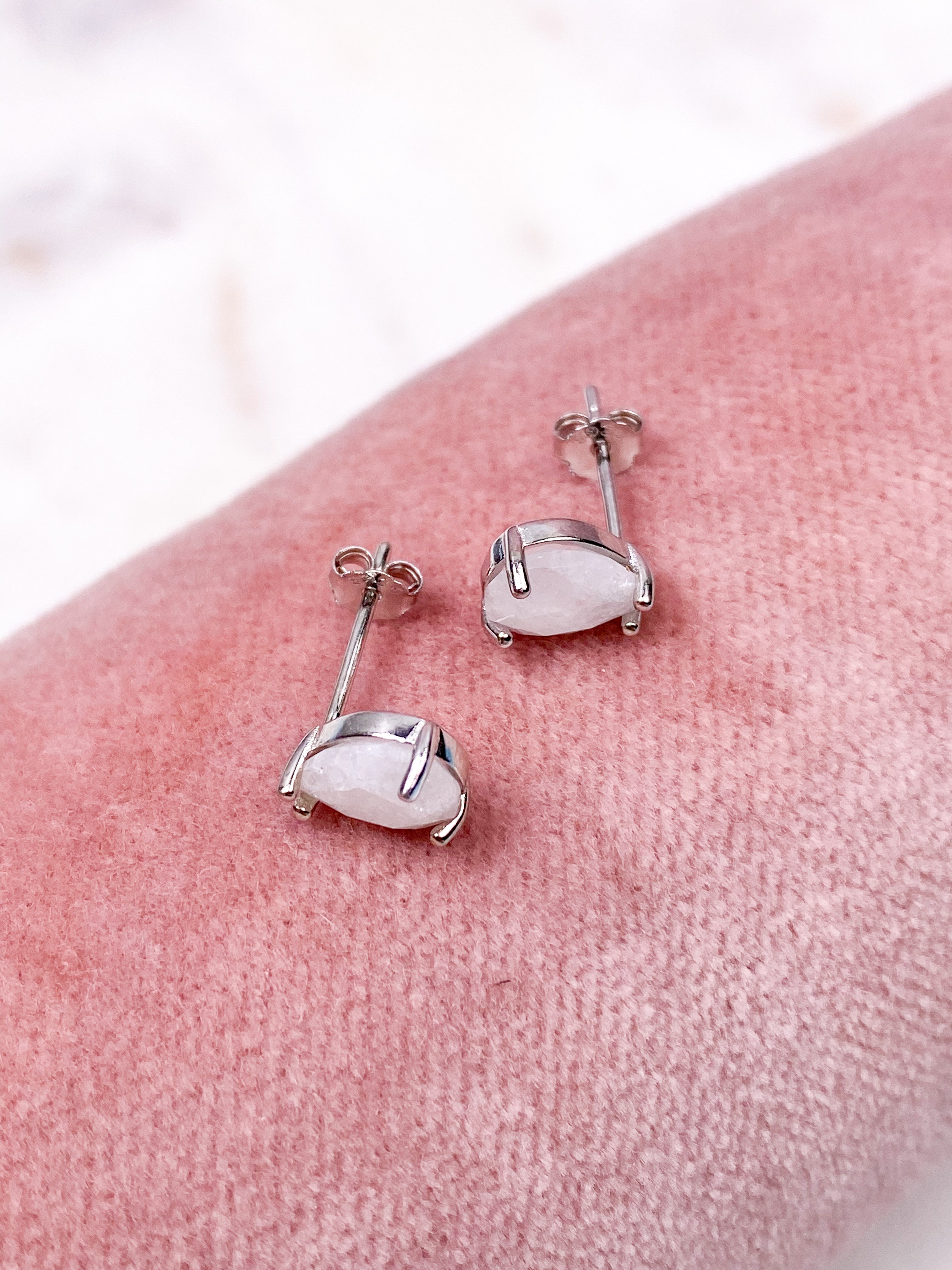 Rainbow Moonstone Drops Earrings