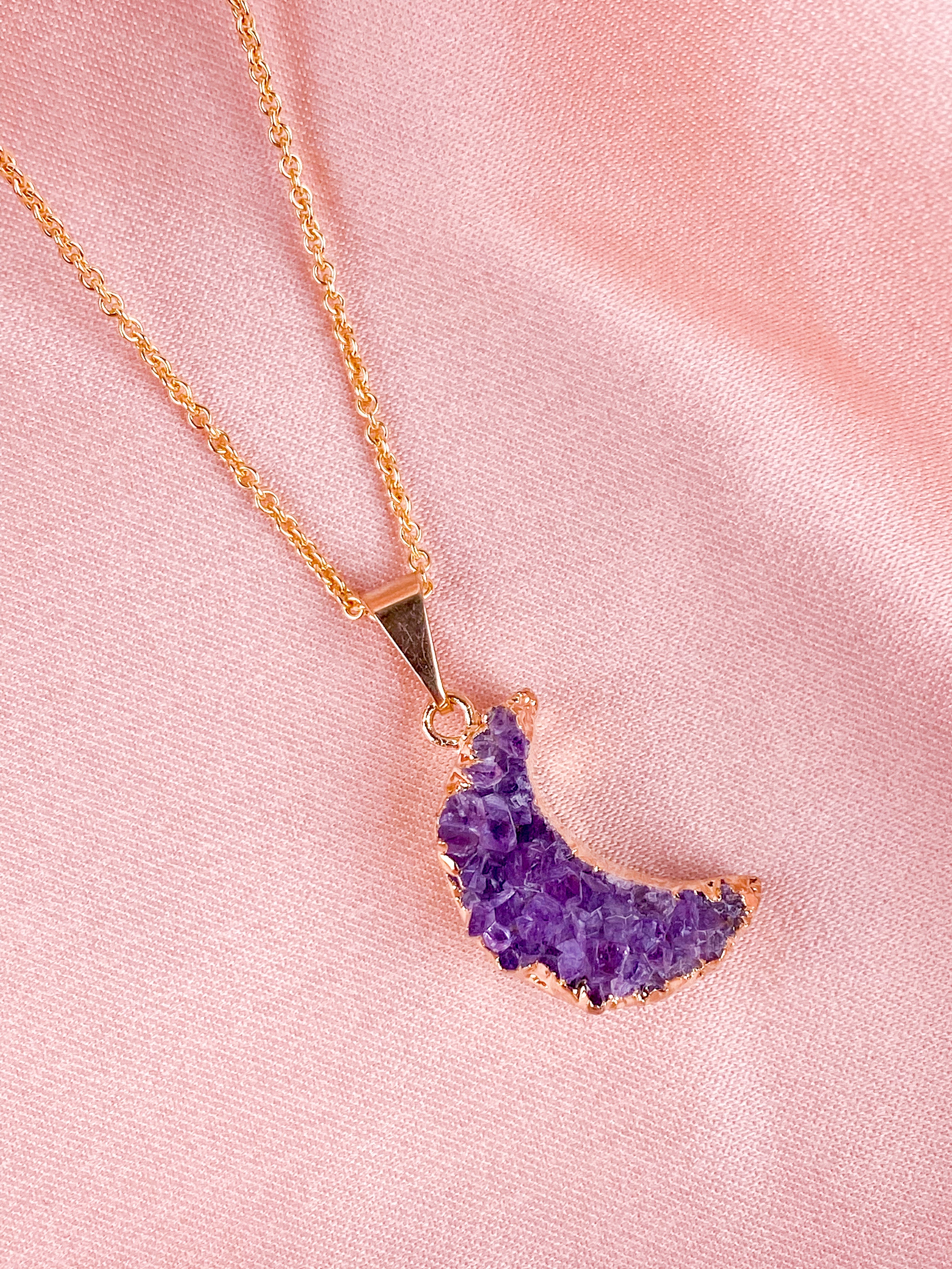 Ametist månen hängande (guld)