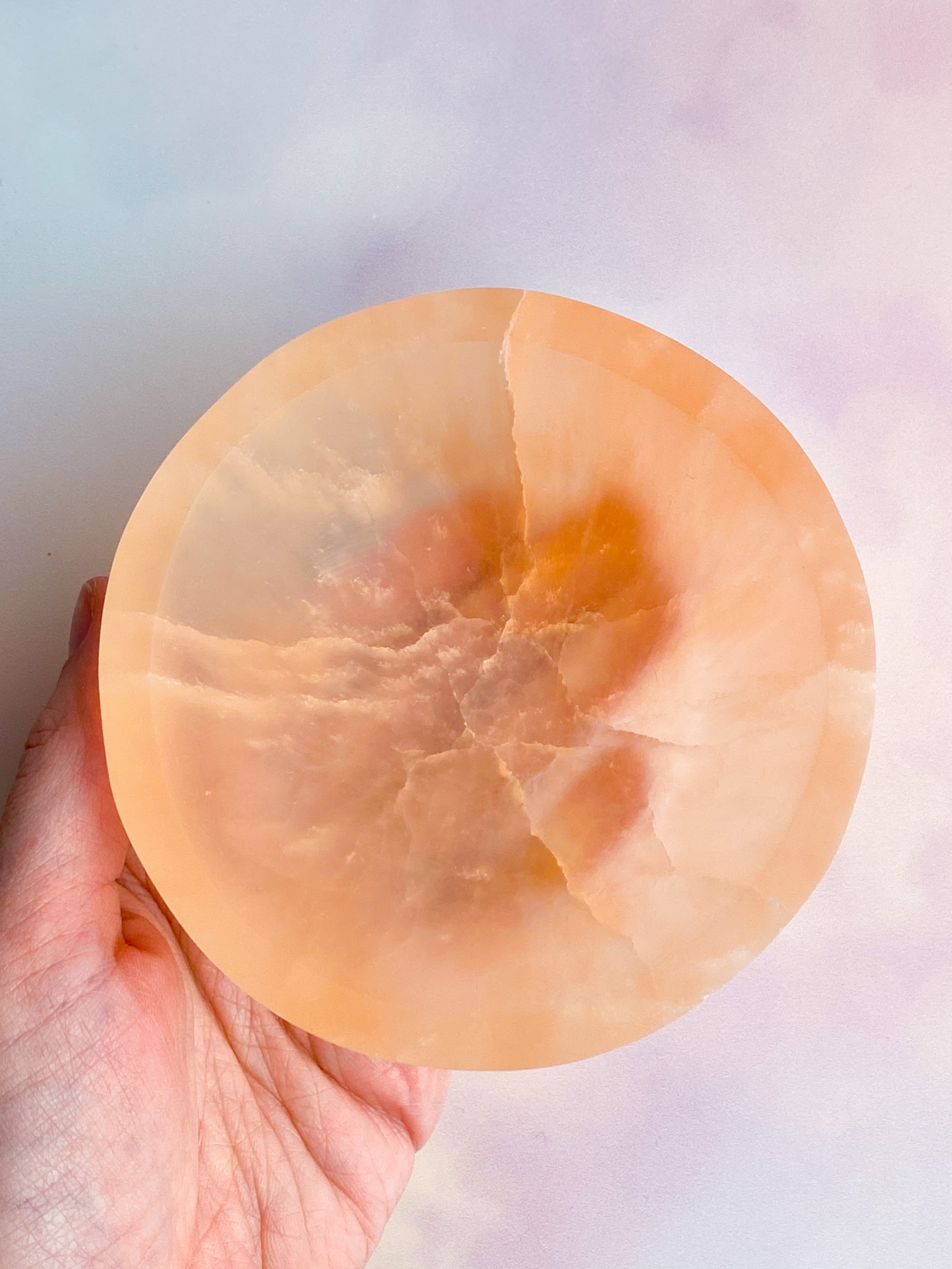Orange Selenit Skål